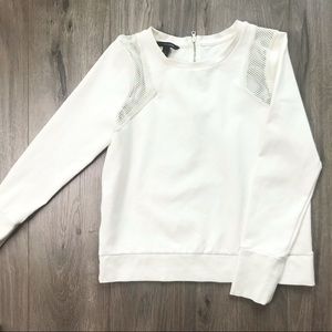 Cream top with mesh insert